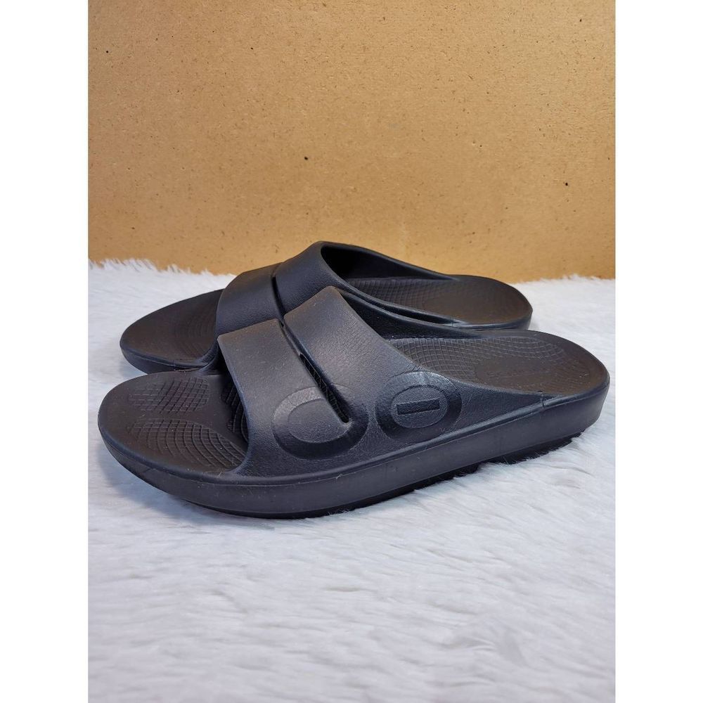 Oofos Unisex OOahh Sport Slide Sandal- Black Matte- Size 39 EU/ 8W/ 6M